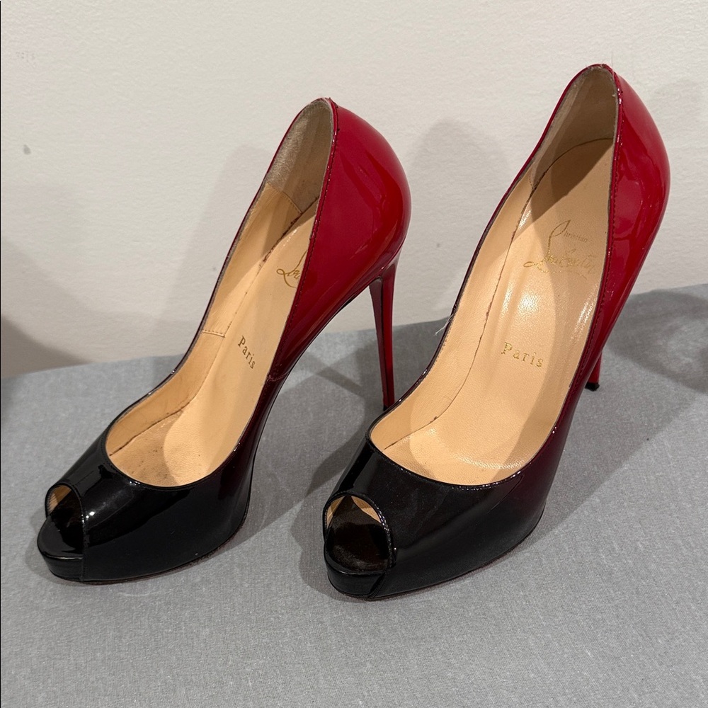 Patent Degrade New Very Prive 120 Black Red Christian Louboutin